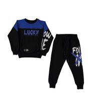 Trening 2 piese "Lucky", bluza si pantaloni negri
