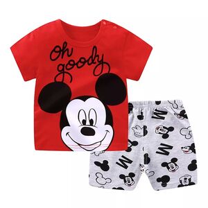 Pijama vara "Mickey" , tricou si pantaloni scurti gri
