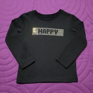 Bluza neagra, maneca lunga "Happy"