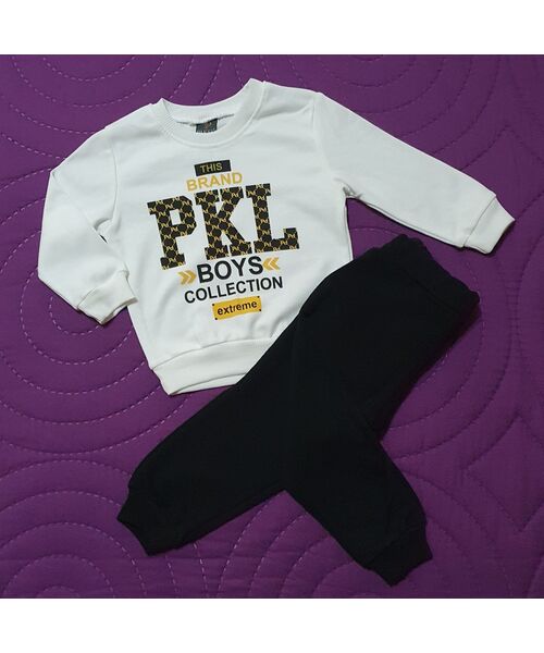 Set toamna 3 piese "PKL", vesta galbena, bluza alba maneca lunga, pantaloni negri