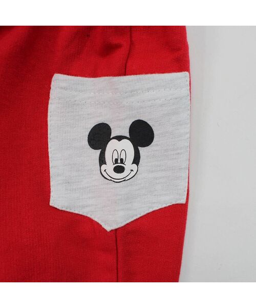 Set 2 piese "Mickey", body gri maneca lunga, pantaloni rosii