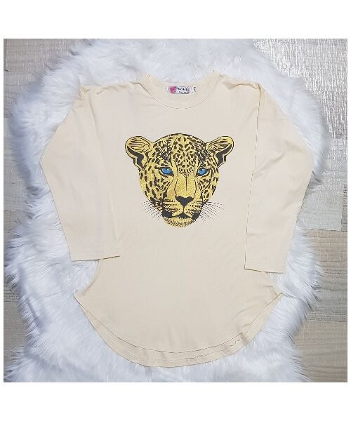 Set 2 piese "Golden tiger", bluza maneca lunga, leggings animal print