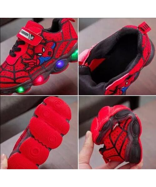 Adidasi Spiderman cu lumini multicolore