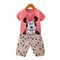Pijama vara "Minnie", tricou roz, pantaloni scurti gri