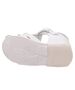 Sandale albe ortopedice din piele "Sclipiri argintii", reglabile cu scai