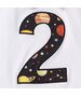 Set aniversar 2 ani  "Cosmos", tricou alb, pantalon model planete cu bretele negre