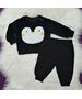Trening negru "Micul pinguin", bluza cocolino, pantaloni dublati