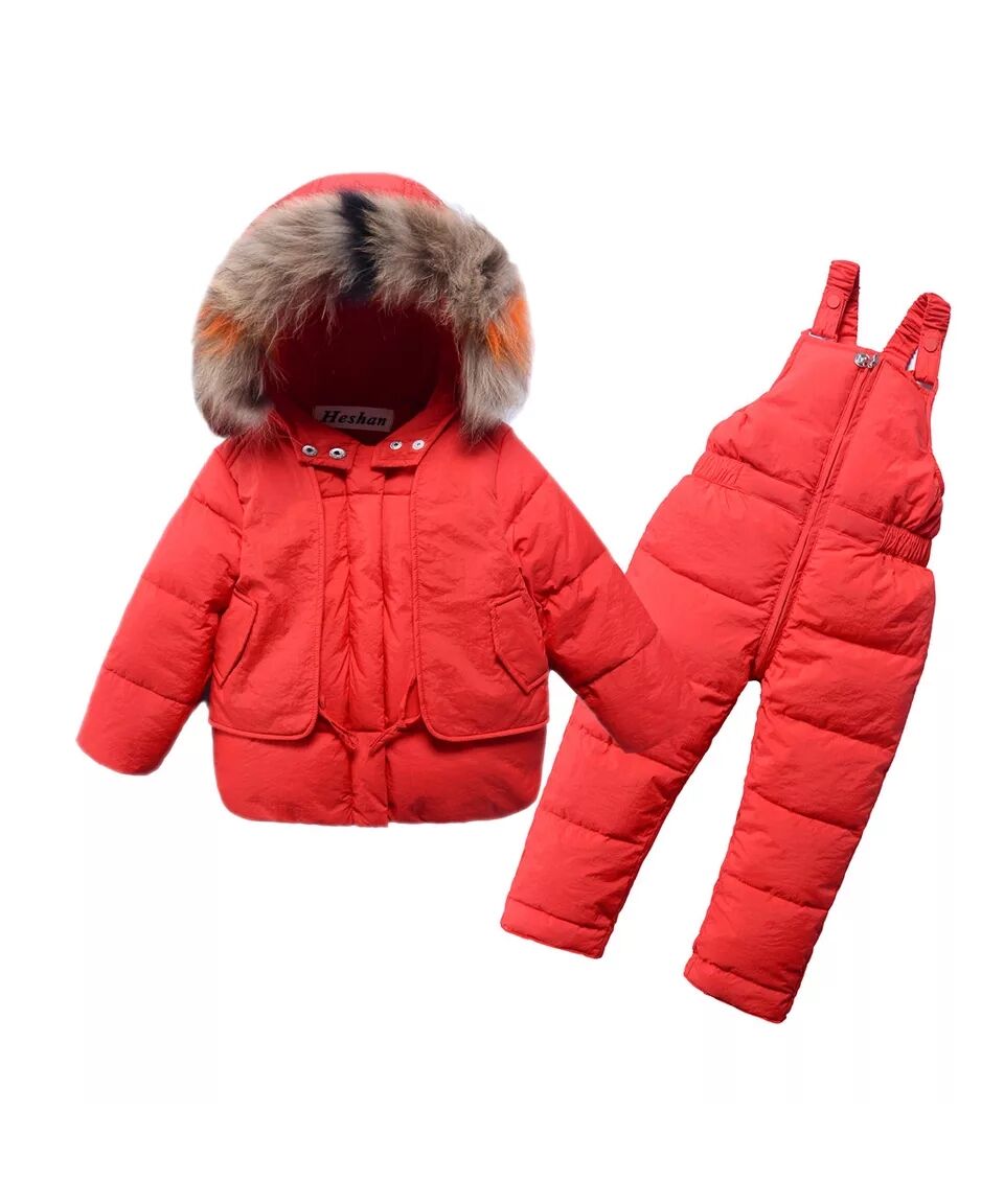 Motivation Snowstorm Influence Salopeta iarna 2 piese , geaca rosie si pantaloni cu bretele Imbracaminte  pentru copii HIMARKIDS